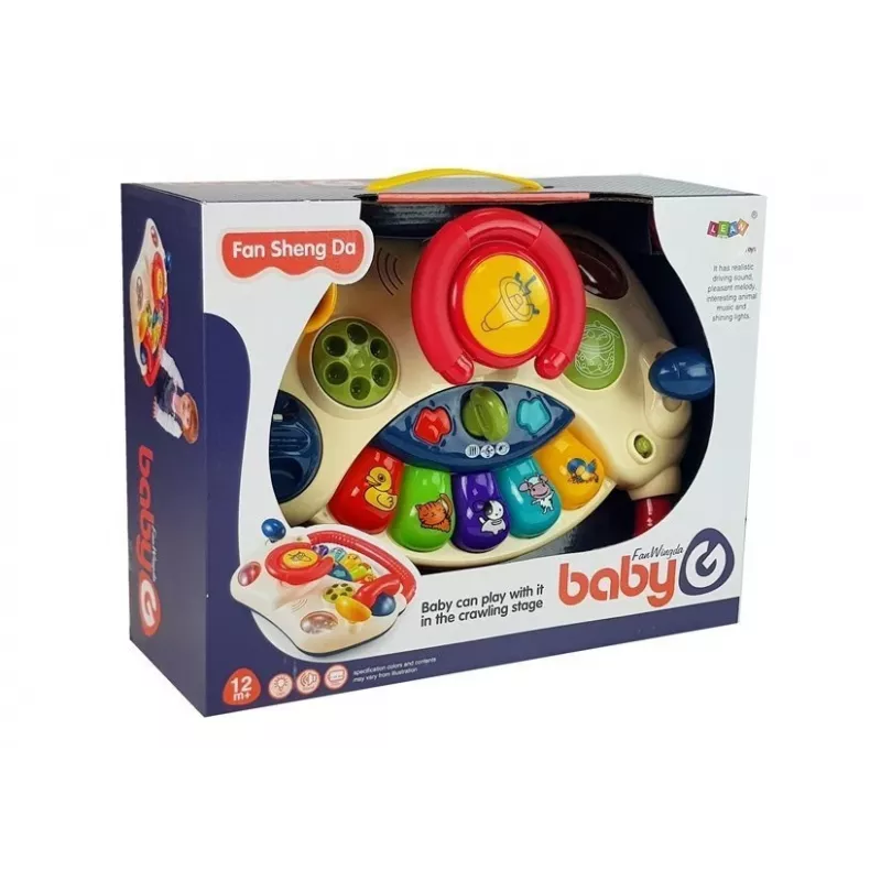 LEAN TOYS Interaktyvus vairas su pianinu ir gyvūnų garsais telefonas