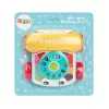 LEAN TOYS interaktyvus spalvingas traukiamas telefono žaislas su ratukais