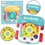 LEAN TOYS interaktyvus spalvingas traukiamas telefono žaislas su ratukais