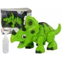 LEAN TOYS Interaktyvus Dinozauras Triceratops Steam Vanduo Garsas Žalias