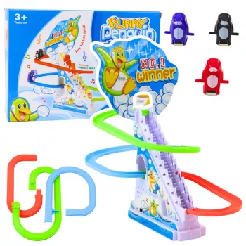 LEAN TOYS Interaktyvus pingvinų ir eskalatoriaus rinkinys vaikams
