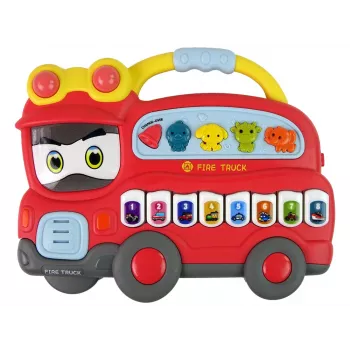 LEAN TOYS Interaktyvus pianinas su gaisrinės, gyvūnų ir transporto garsais bei melodijomis