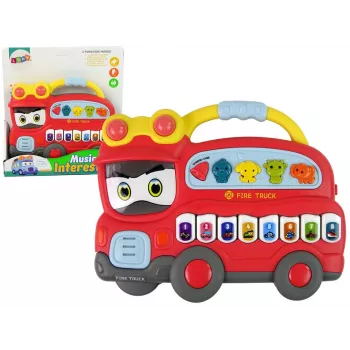LEAN TOYS Interaktyvus pianinas su gaisrinės, gyvūnų ir transporto garsais bei melodijomis