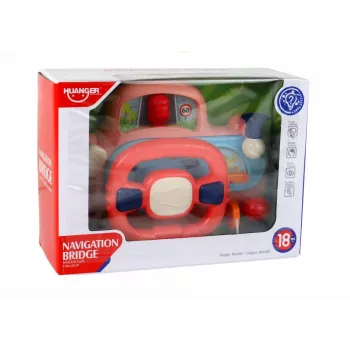 LEAN TOYS Interaktyvus rožinis vairo simuliatorius su garsu ir šviesomis