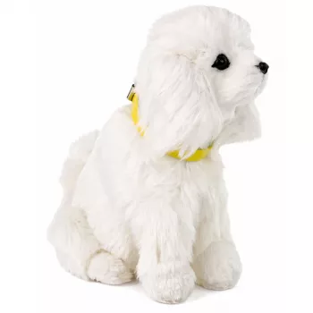 LEAN TOYS Interaktyvus minkštas šunelis Poodle su švelniu kailiu – glostykite galvą ir mokykitės funkcijų