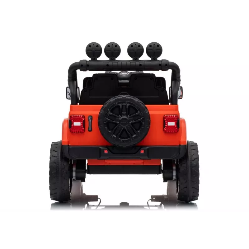 Lean Toys Jeep Rubicon DK-JWR558 24V oranžinis važiuojamas žaislas su akumuliatoriumi