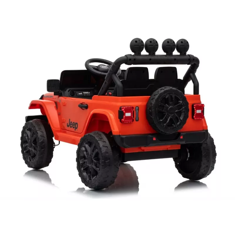 Lean Toys Jeep Rubicon DK-JWR558 24V oranžinis važiuojamas žaislas su akumuliatoriumi