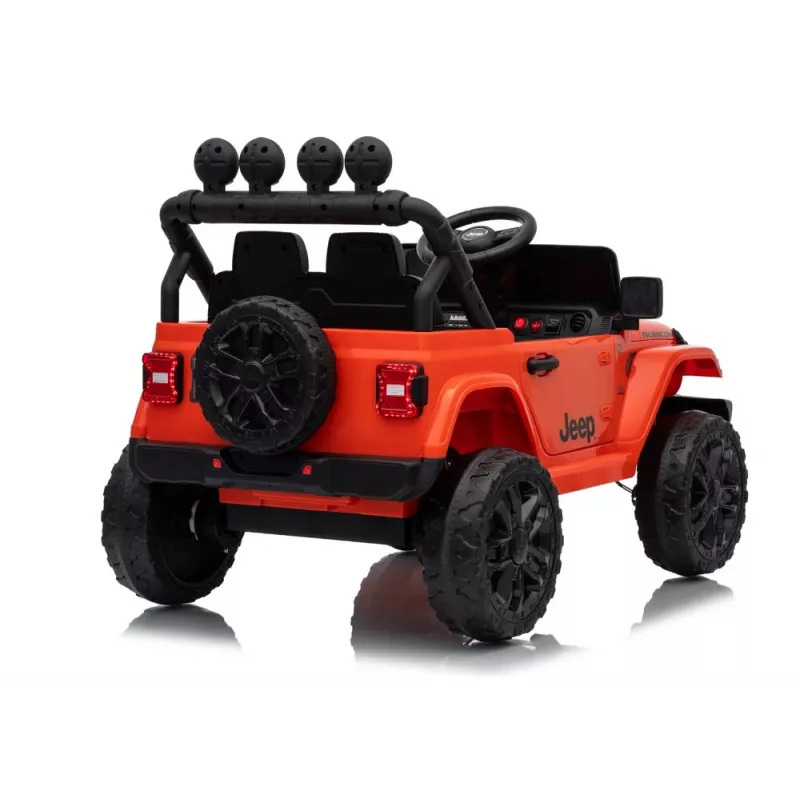 Lean Toys Jeep Rubicon DK-JWR558 24V oranžinis važiuojamas žaislas su akumuliatoriumi