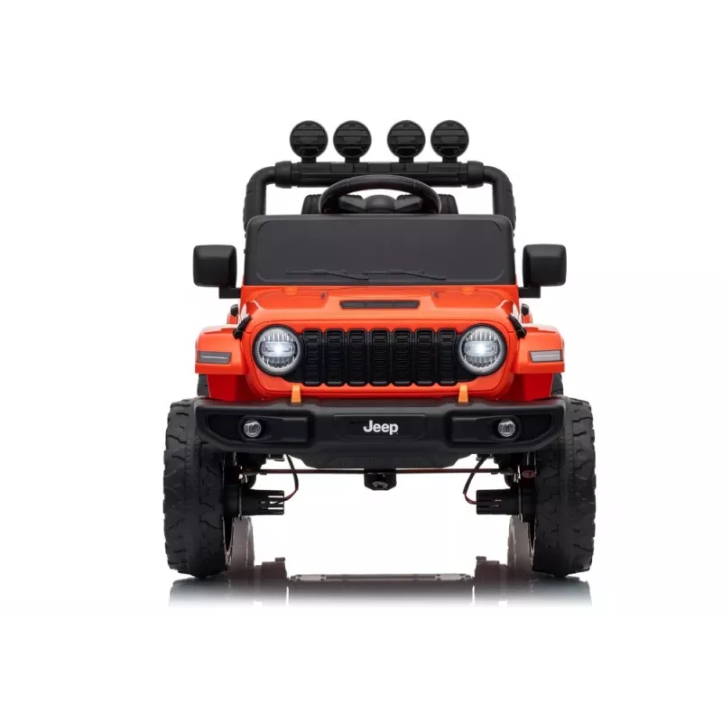 Lean Toys Jeep Rubicon DK-JWR558 24V oranžinis važiuojamas žaislas su akumuliatoriumi