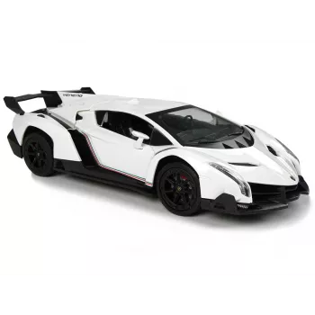 LEAN TOYS Lamborghini Veneno 1:24 nuotolinio valdymo automobilis, baltas, su 2.4GHz ir šviesomis