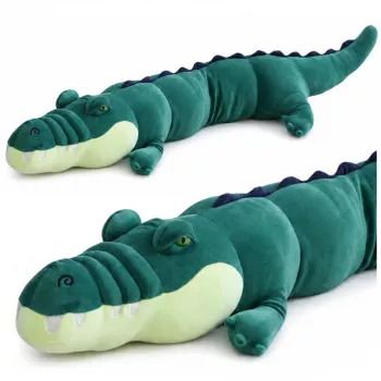 LEAN TOYS Didelis pliušinis krokodilas Mascot Cuddly Toy Realistic Green 150 cm