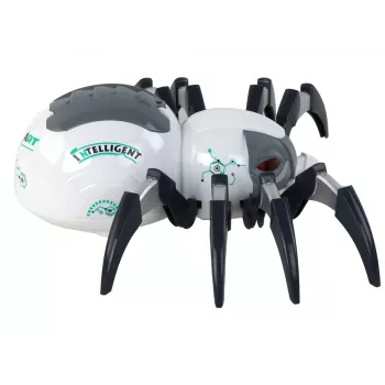 LEAN TOYS Didelis nuotoliniu būdu valdomas voras RC, baterijomis maitinamas, baltas ir pilkas