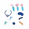LEAN TOYS Little Doctor's Set Medical Cart X-Ray ECG Lights Pink 16 vnt.