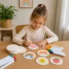 LEAN TOYS Magic 3D piešimo popieriaus DIY medienos plaušo diskai, 20 vnt., 6 cm