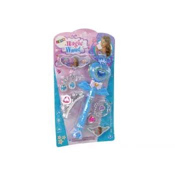 LEAN TOYS Magiškas Pasakų Princesių Rinkinys su Burtų Lazdele, Šviesa, Garsu ir Žvaigždžių Projektoriumi
