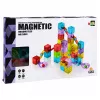 LEAN TOYS Magnetiniai statybiniai blokeliai 60 vnt. – spalvotas kubelių ir kamuoliuko takelio konstravimo rinkinys