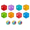 LEAN TOYS Magnetiniai statybiniai blokeliai 60 vnt. – spalvotas kubelių ir kamuoliuko takelio konstravimo rinkinys