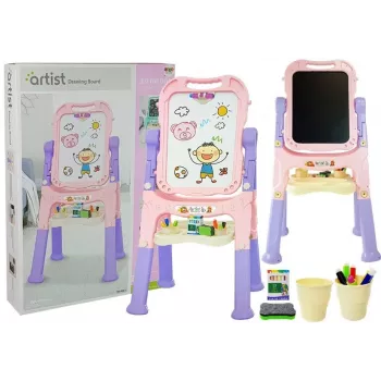 LEAN TOYS Magnetinė kreidinė lenta Mėlyna Raudona su priedais