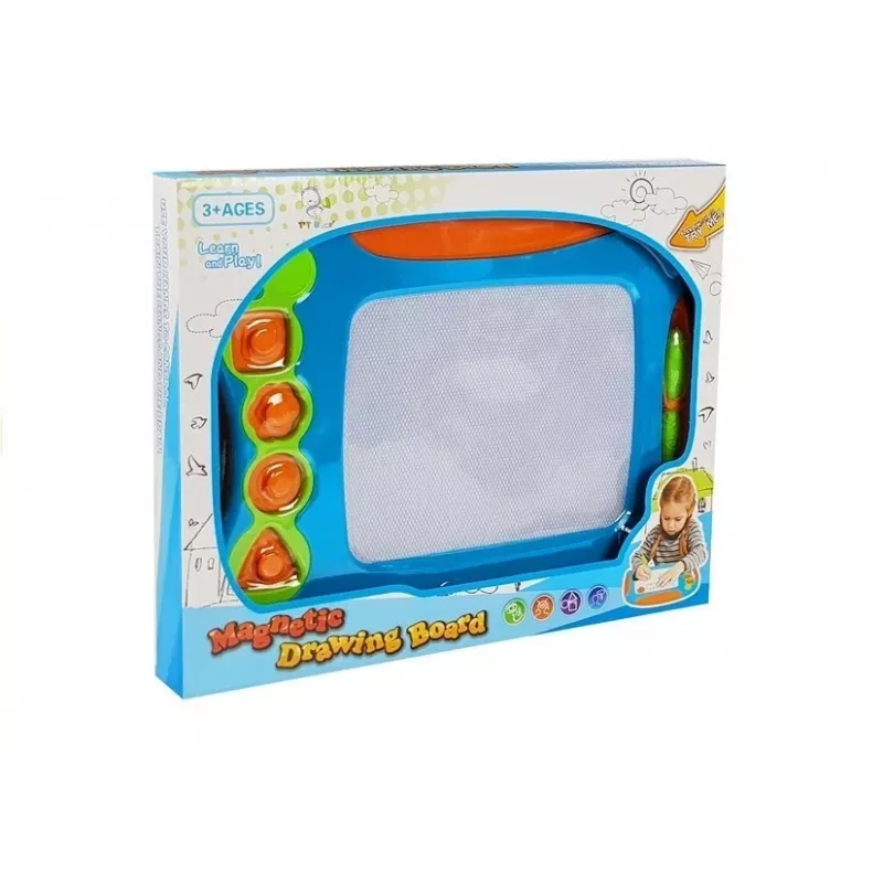 LEAN TOYS Magnetinė piešimo lenta su geometriniais antspaudais