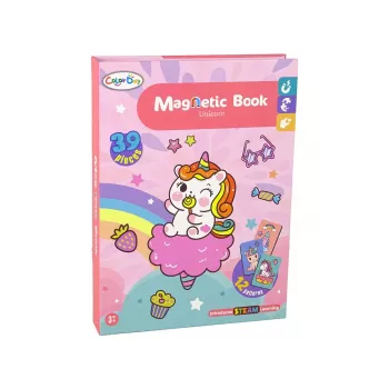 LEAN TOYS Magnetinė dėlionė knyga Unicorns Puzzles Cards