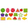 LEAN TOYS Magnetic Puzzle Learning Fruits 30 dalių – edukaciniai vaisių magnetai lentoms ir šaldytuvams