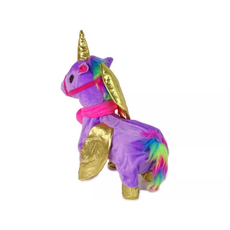 LEAN TOYS Mascot Horse Interactive Unicorn Purple Golden Wings