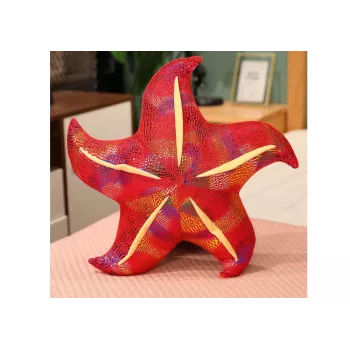 LEAN TOYS Mascot Minkštas Žaislas Starfish Raudona Pagalvė 45 cm