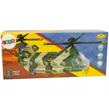 LEAN TOYS Karinis sraigtasparnis su dideliais sparnais, šviesomis ir garsu Moro