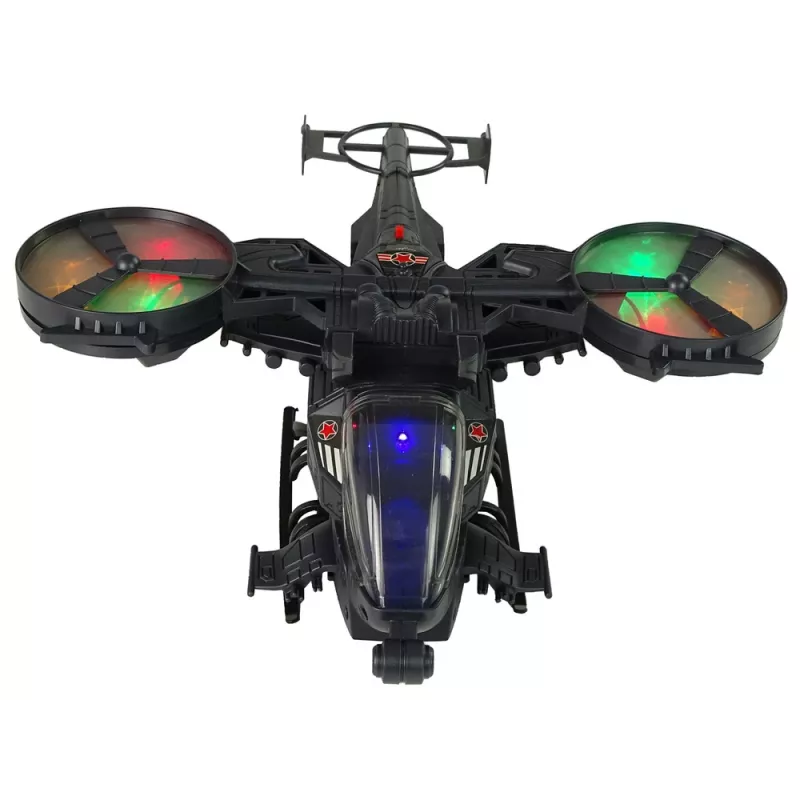 LEAN TOYS Military Helicopter Huge Wings Lights Sound Rotates