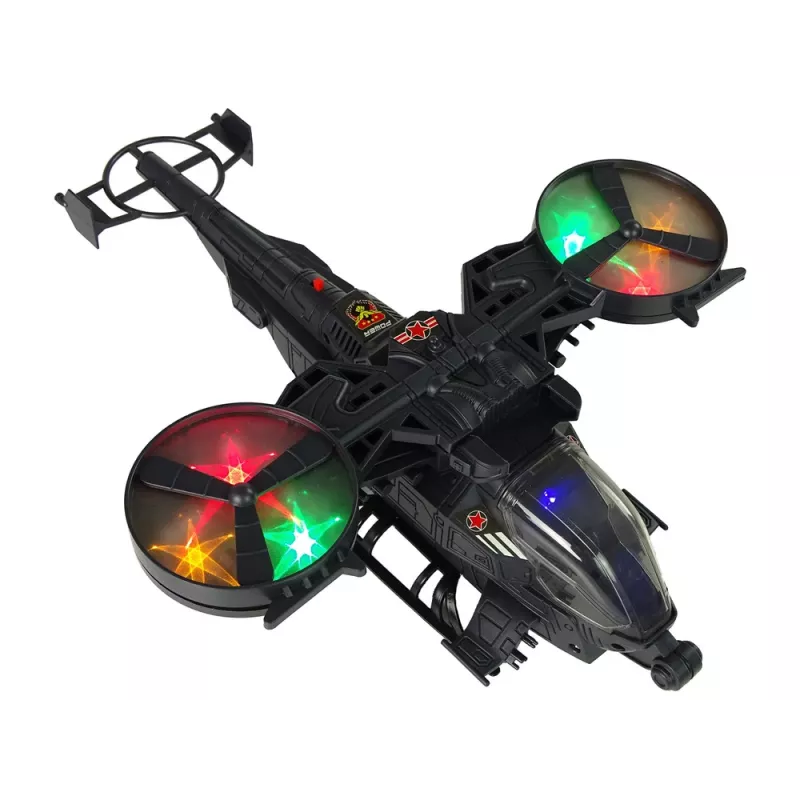 LEAN TOYS Military Helicopter Huge Wings Lights Sound Rotates
