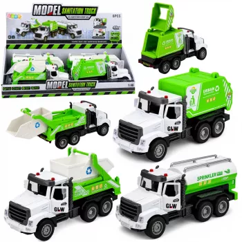 LEAN TOYS Komunalinė transporto priemonė metalinis kėbulas atidaromos durys šviesos garsai 1:46