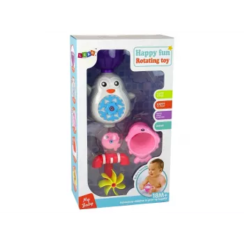 LEAN TOYS Pingvino vonios žaislas vaikams