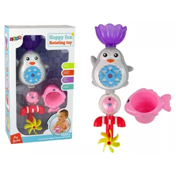 LEAN TOYS Pingvino vonios žaislas vaikams