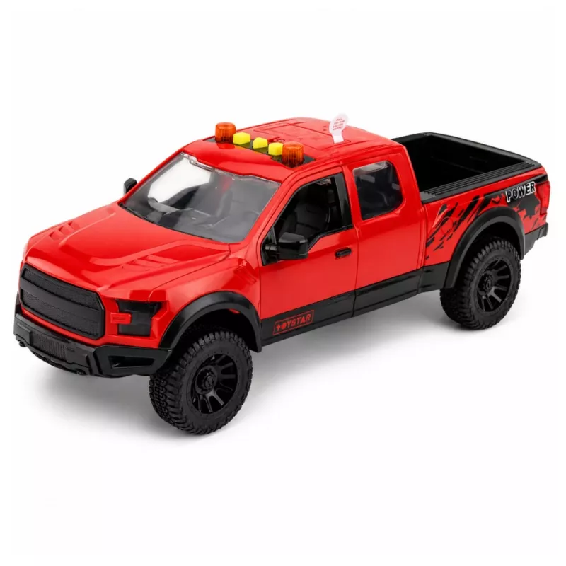 LEAN TOYS Pickup Truck 1:12 RC su atsidarančiomis durimis, žibintais ir garsu – raudonas