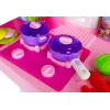 LEAN TOYS Pink Kitchen su vandens puodais, maisto produktais ir garsu