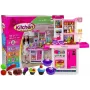 LEAN TOYS Pink Kitchen su vandens puodais, maisto produktais ir garsu