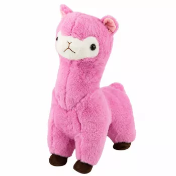 LEAN TOYS pliušinė alpaka lama pliušinis žaislas – itin minkštas glaustytis rožinis 28 cm