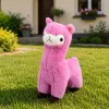 LEAN TOYS pliušinė alpaka lama pliušinis žaislas – itin minkštas glaustytis rožinis 28 cm