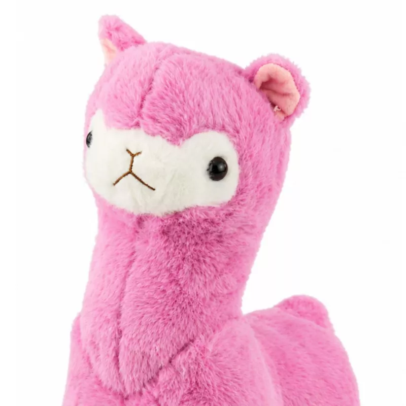 LEAN TOYS pliušinė alpaka lama pliušinis žaislas – itin minkštas glaustytis rožinis 28 cm