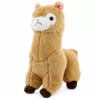 LEAN TOYS Alpakos ir Lamos Pliušinis Žaislas - Kreminės Spalvos, 28 cm, Minkštas ir Apkabinamas