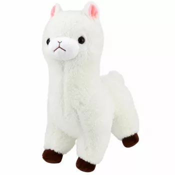LEAN TOYS Alpaca Minkštas Baltas Kailis 28 cm