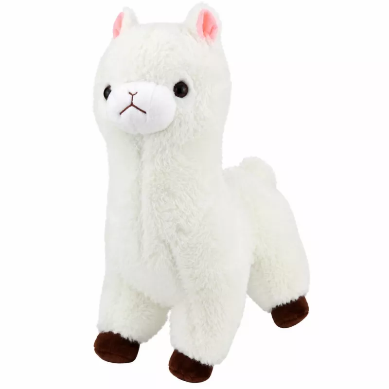 LEAN TOYS Alpaca Minkštas Baltas Kailis 28 cm