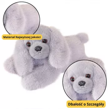 LEAN TOYS Pliušinis Kokerspanielis su Svertinėmis Letenėlėmis, Pilkas, 30 cm