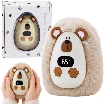 LEAN TOYS Plush Hedgehog Hand Warmer Rechargeable Beige 45°C / 55°C / 65°C