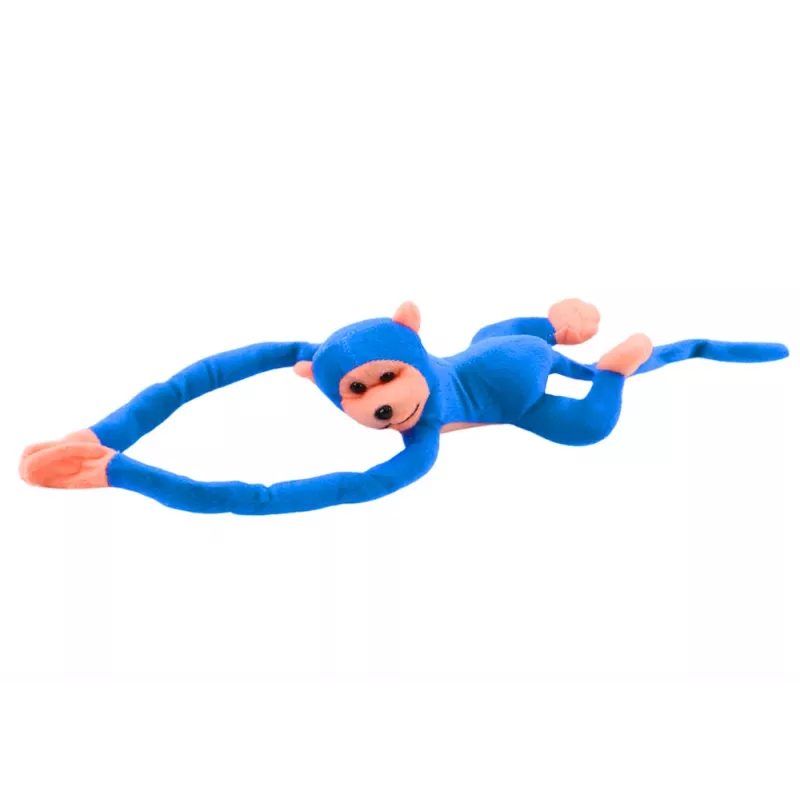LEAN TOYS Minkštas beždžionės maskotas su garsu, mėlyna, 80 cm