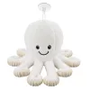 LEAN TOYS aštuonkojis su prisisiurbimo taurele, baltas, 16 cm – minkštas jūrų gyvūnijos draugas