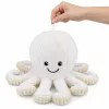 LEAN TOYS aštuonkojis su prisisiurbimo taurele, baltas, 16 cm – minkštas jūrų gyvūnijos draugas