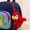 LEAN TOYS pliušinė papūga raktų pakabukas raudonas 9 cm