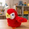 LEAN TOYS pliušinė papūga raktų pakabukas raudonas 9 cm