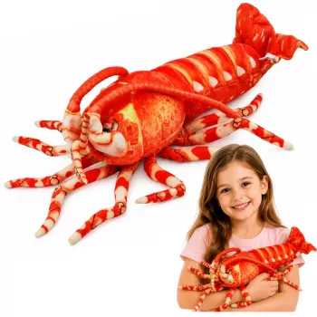 LEAN TOYS Minkštas žaislas Didelė krevetė Jūros gyvūnas 55 cm